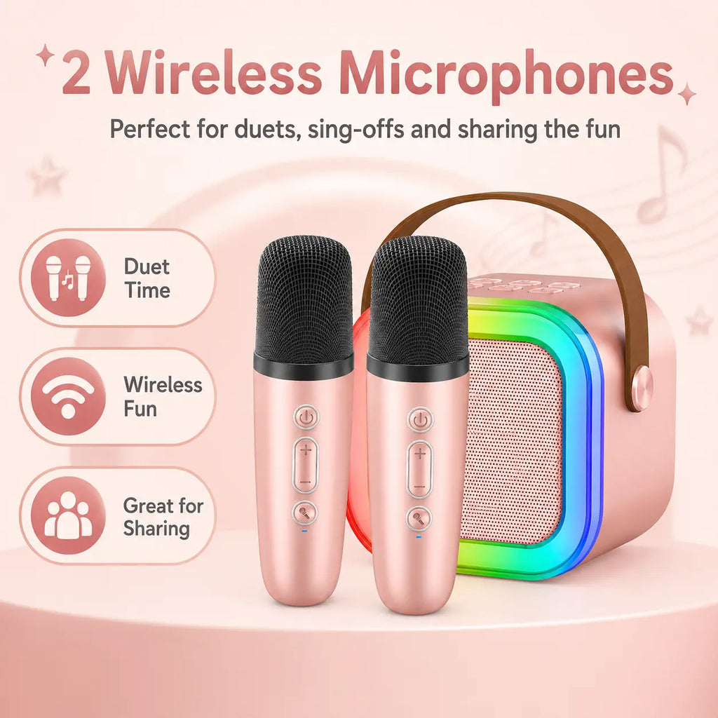 Portable Karaoke Speaker with Voice Changer, Multi-App Sing-Along Speaker for Home Parties, Family Fun & Gifts