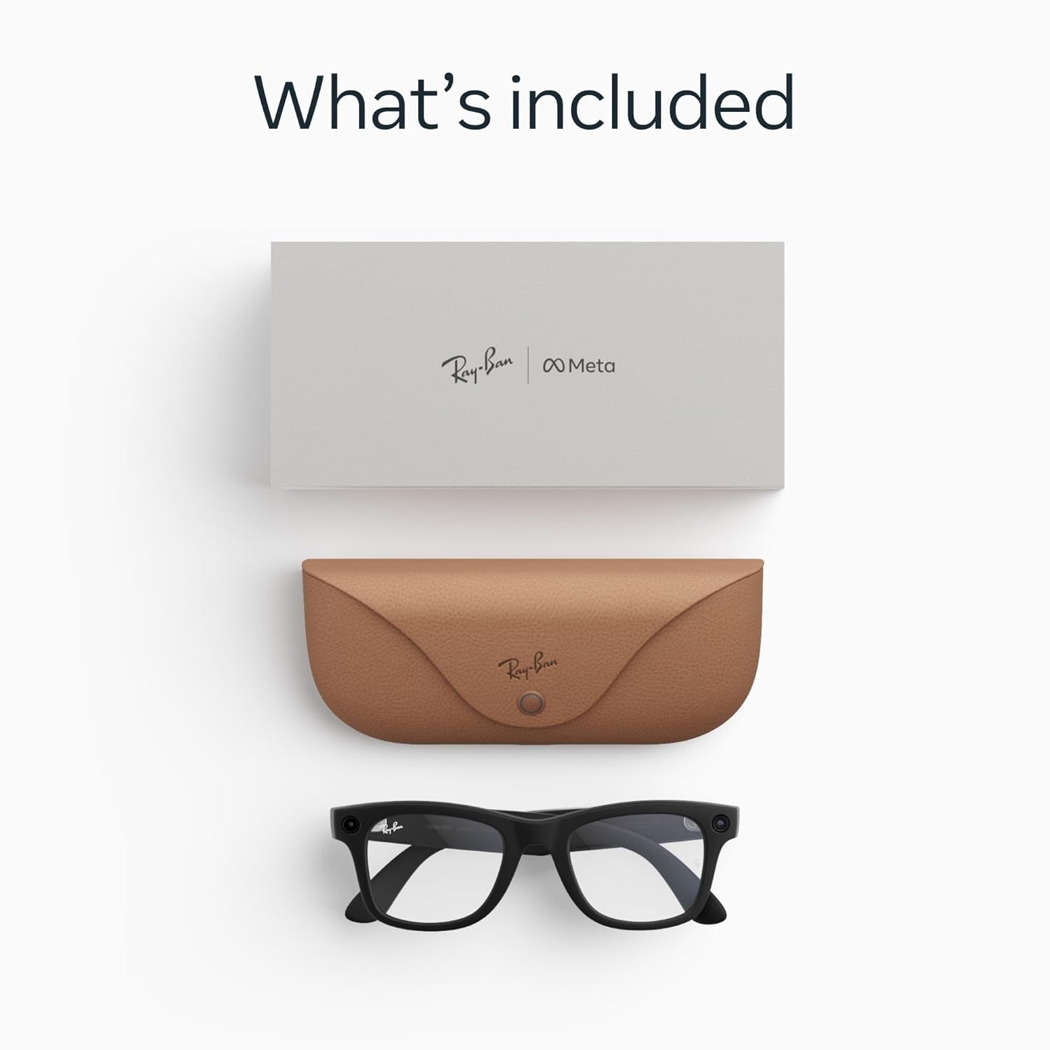 Meta Ray-Ban Wayfarer (Gen 2) - Matte Black, Clear Lenses