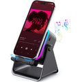 Wireless Bluetooth Induction Speaker, Phone Speaker Amplifier with Colorful Lights Battery, Portable Phone Stand Compatible with Iphone/Ipad/Android/Samsung - Black Party LED