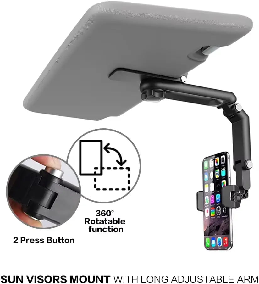 This New Multi-Functional Sun Visor Universal 360-Degree Rotating Phone Holder Is Suitable for Any Setting, Including Cars, Kitchens, and Bedrooms. It'S a Car-Mounted Rotating and Telescopic Phone Holder.
