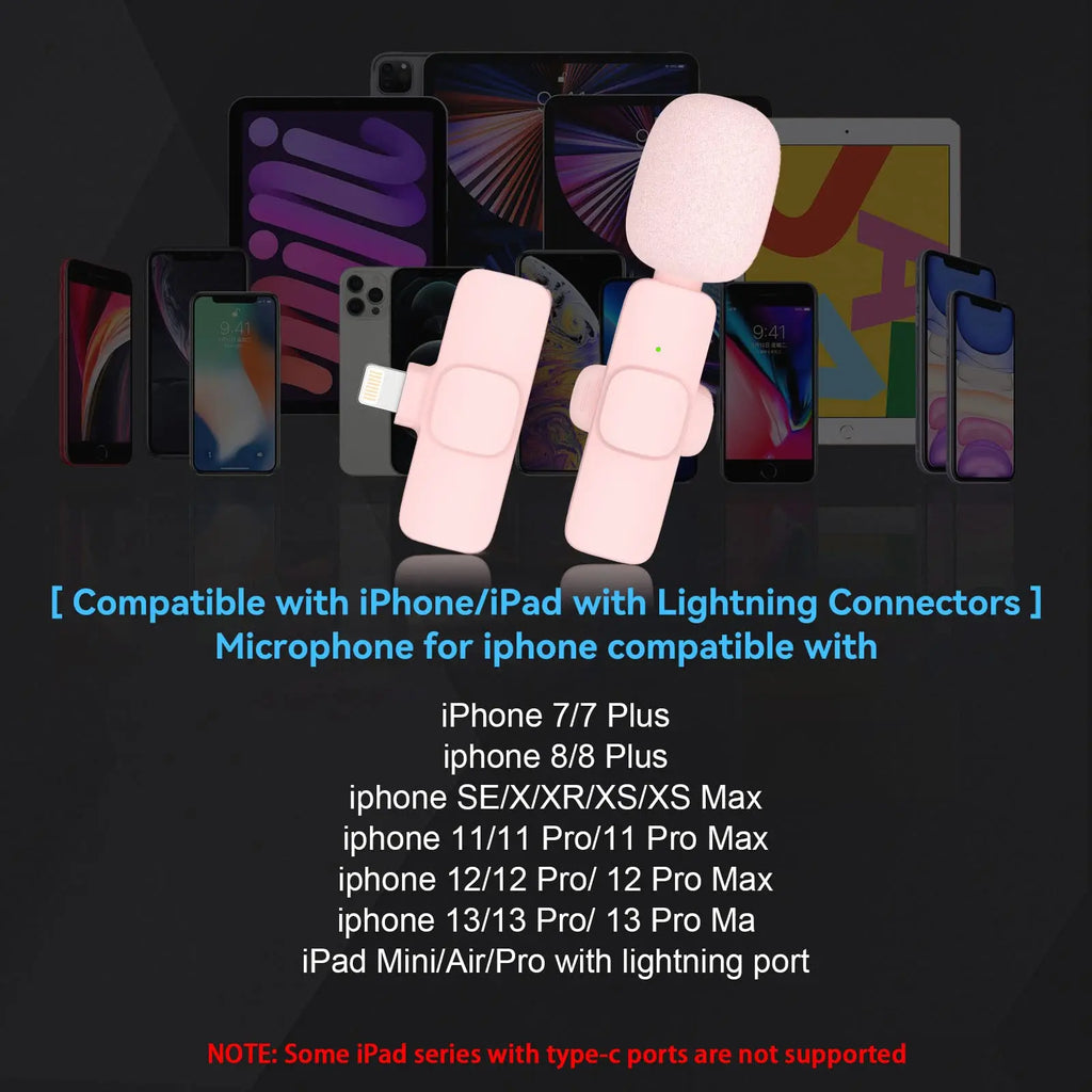2 Pcs Professional Wireless Lavalier Microphone, USB Rechargeable Plug-And-Play Lapel Mic for Video Recording, Teaching, Interviews and Podcasts,For Iphone, Android, Ipad - Mini Wireless Clip-On Microphones