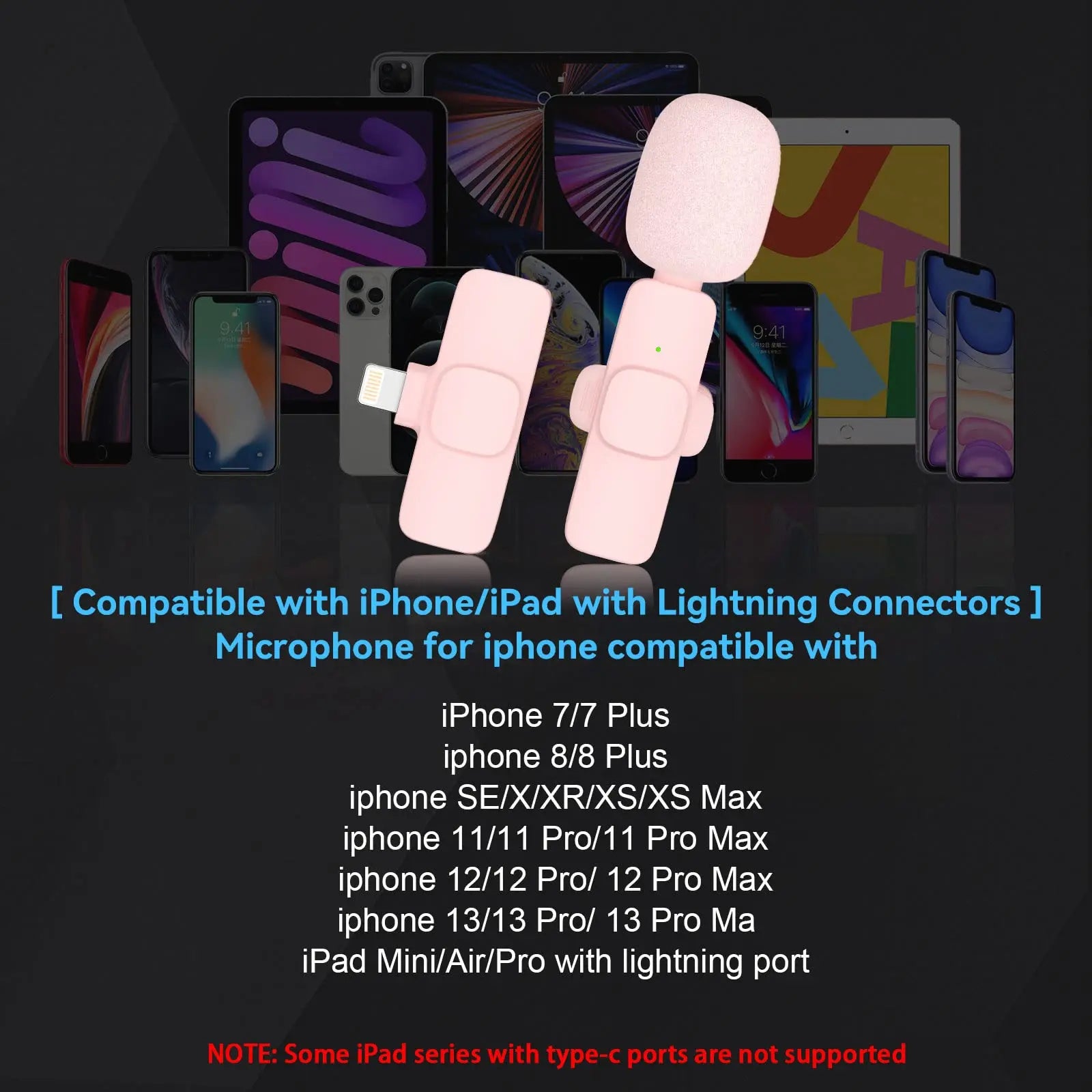2 Pcs Professional Wireless Lavalier Microphone, USB Rechargeable Plug-And-Play Lapel Mic for Video Recording, Teaching, Interviews and Podcasts,For Iphone, Android, Ipad - Mini Wireless Clip-On Microphones