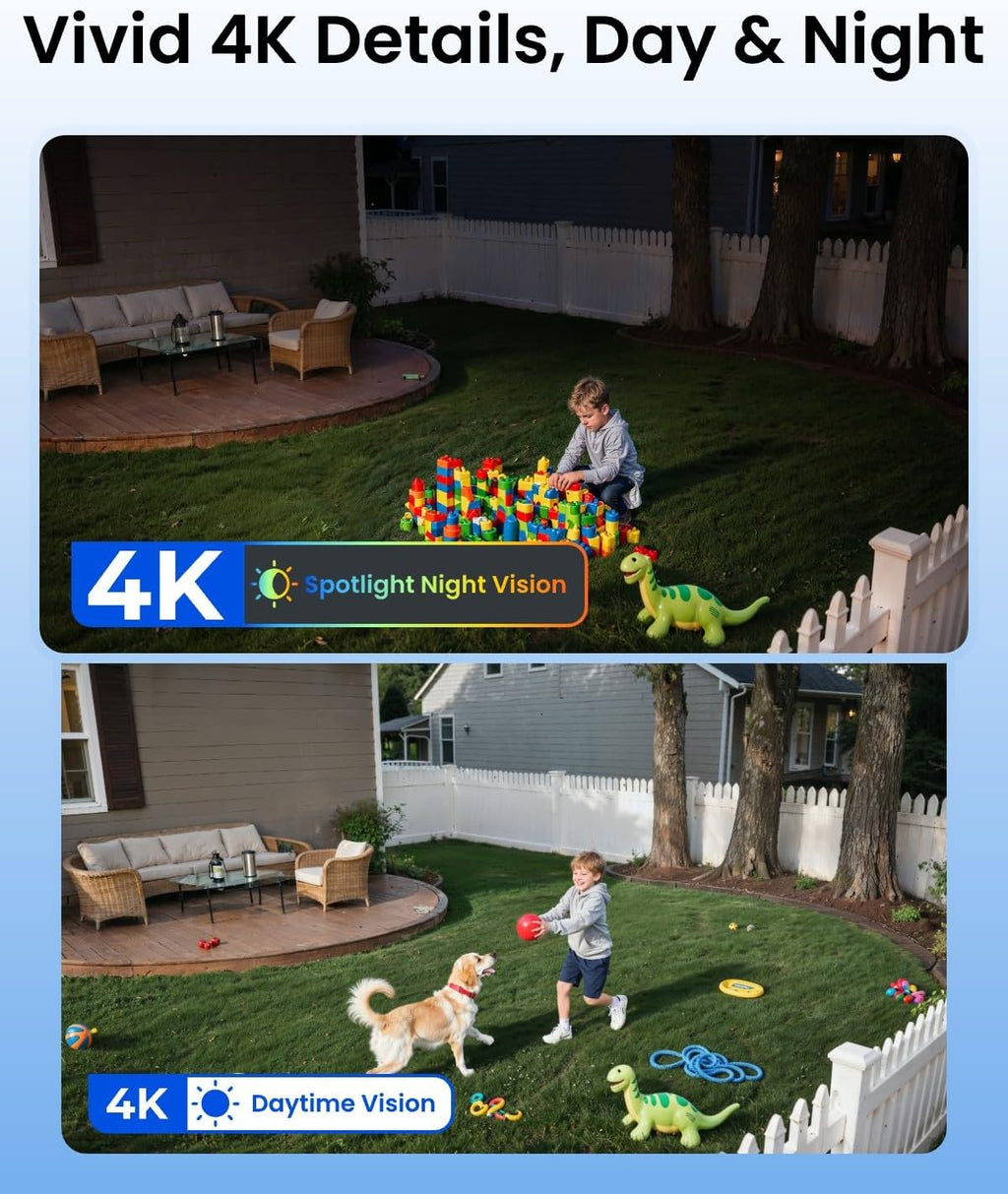 REOLINK First 4K Solar Security Cameras Wireless Outdoor, Argus PT Ultra+Solar Panel, 360° Pan Tilt Auto-Tracking, 8MP Color Night Vision, 2.4/5 Ghz Wi-Fi 6, No Subscriptions, Home Hub Compatible
