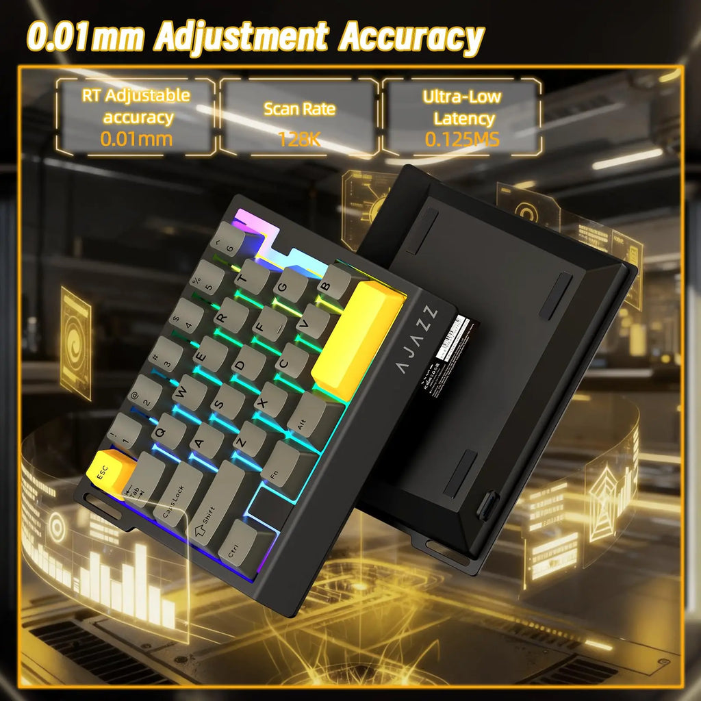 AJAZZ AK029 Single-Handed Wired Magnetic Gaming Keyboard 8K Hz, RGB, 0.01Mm RT Precision，29 Keys, for FPS Gaming Colorful RGB Backlight Web Driver Support Gaming Keyboard