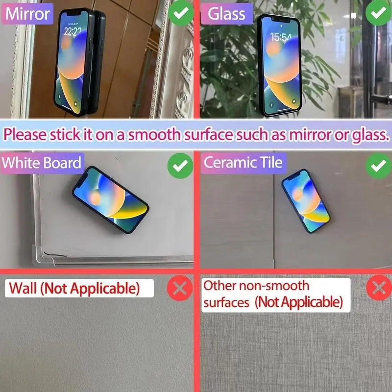 2PCS Silicone Suction Phone Case Mount,Non Slip Suction Cup Phone Mount,Hands-Free Phone Accessories Holder for Selfies and Videos,Silicon Adhesive Phone Stand Sticky for Cell Phone Christmas Gift Accessories