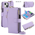 Crossbody Card Bag, Crossbody Phone Strap, Cell Phone Accessories, Multi Functional Wallet Flip Zipper with Hanging Rope Phone Case Suitable for Apple Iphone 17 Pro Max 17 Air 16 15 Pro Max 14 plus 13 Pro Multi Card Position Protective Cover for Women
