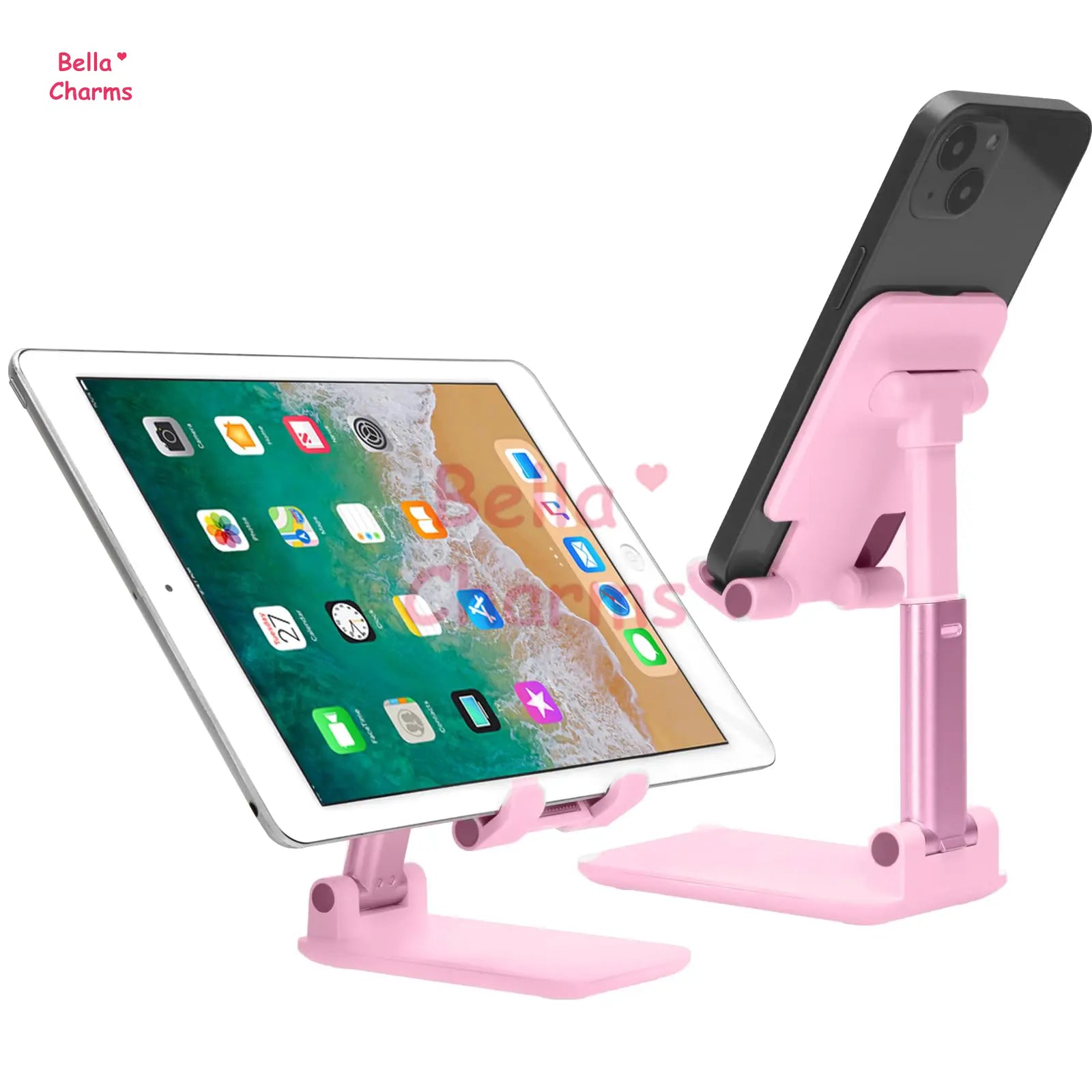 Foldable and Adjustable Cell Phone Stand – Universal Desk Phone Holder Compatible with Iphone and All Smartphones, Stable and Portable Design for Office, Home, and Travel, Ideal for Video Calls, Watching Movies, and Hands-Free Usage