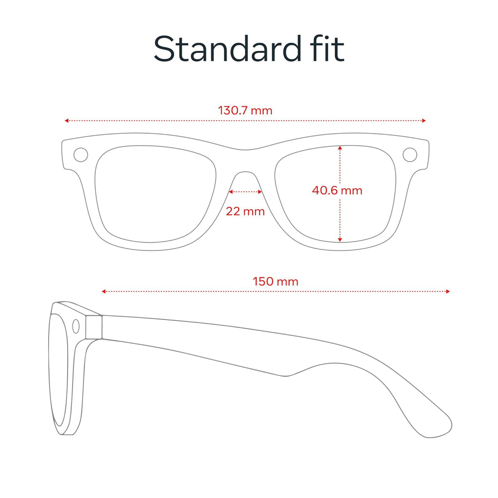 Meta Ray-Ban Wayfarer (Gen 2) - Matte Black, Clear Lenses