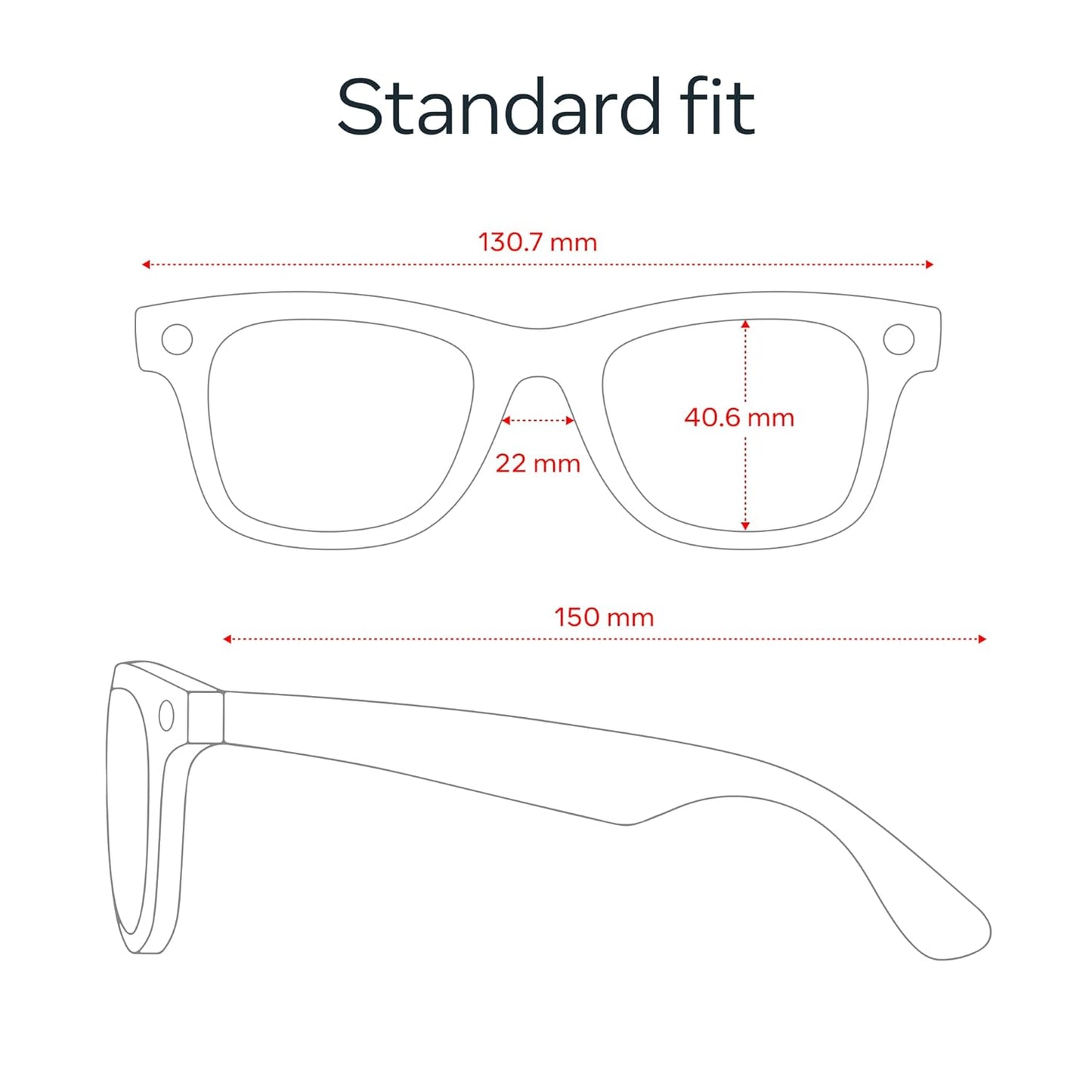 Meta Ray-Ban Wayfarer (Gen 2) - Matte Black, Clear Lenses
