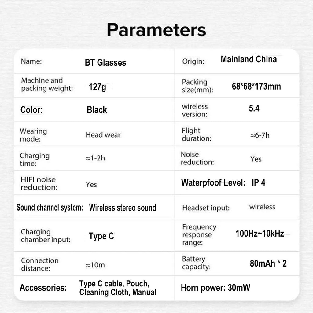 Multifunctional Smart Glasses, Touch Control Smart Sunglasses, Fashionable Bluetooth-Compatible Smart Glasses, Gift for Men & Women, Wearable, Wireless Smart Glasses, Wearable Tech Glasses