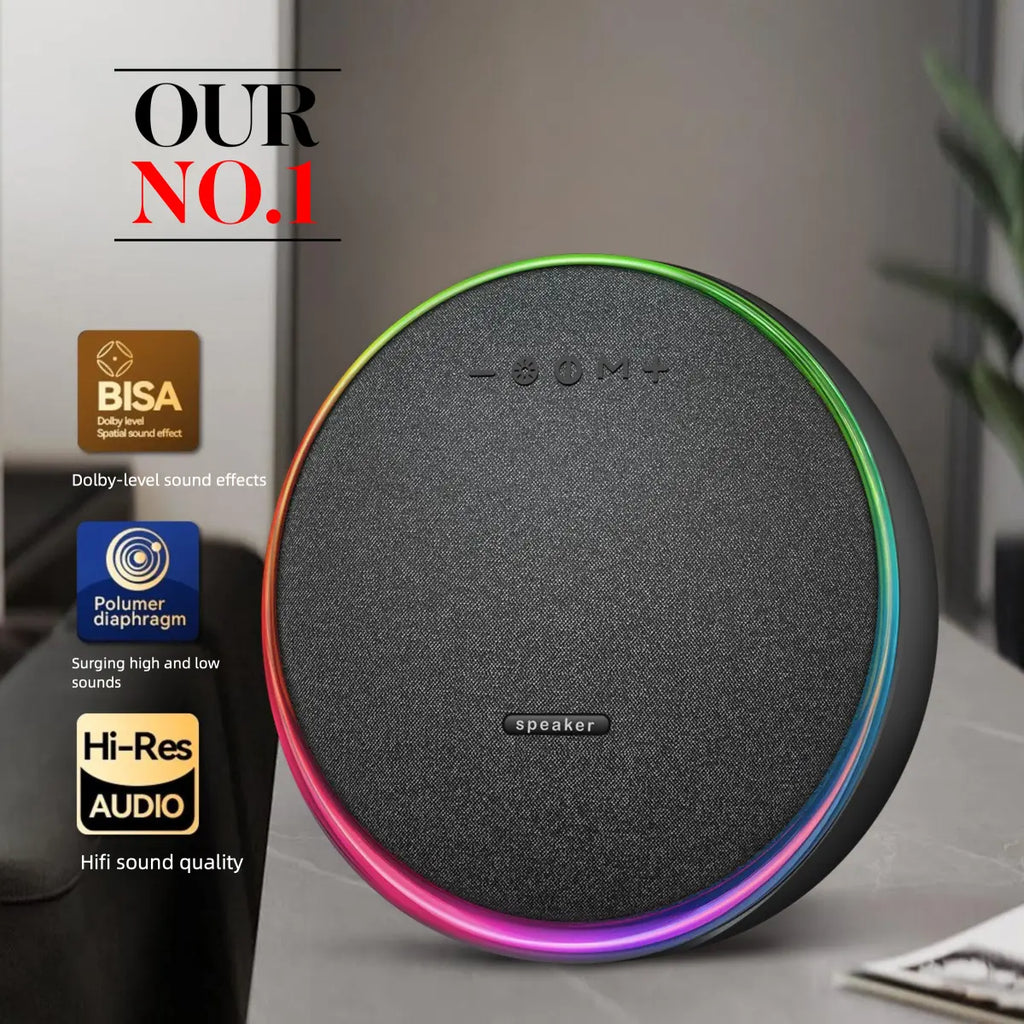 Bluetooth Speaker Wireless Desktop High-Quality Subwoofer Home Outdoor ABS Material Hi-Res Audio BISA Dolby-Level Sound Effects