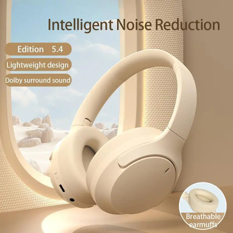 Noise Cancelling Headphone for Fall, Summer Wireless Over-Ear Headset with Long Standby, Bluetooth-Compatible Headphones for PC, Gaming, Sports, Travel, Electronic Audio, Wireless Earphones Silent Party Ipx5 Active Noise Canceling Headset Waterproof Hesd
