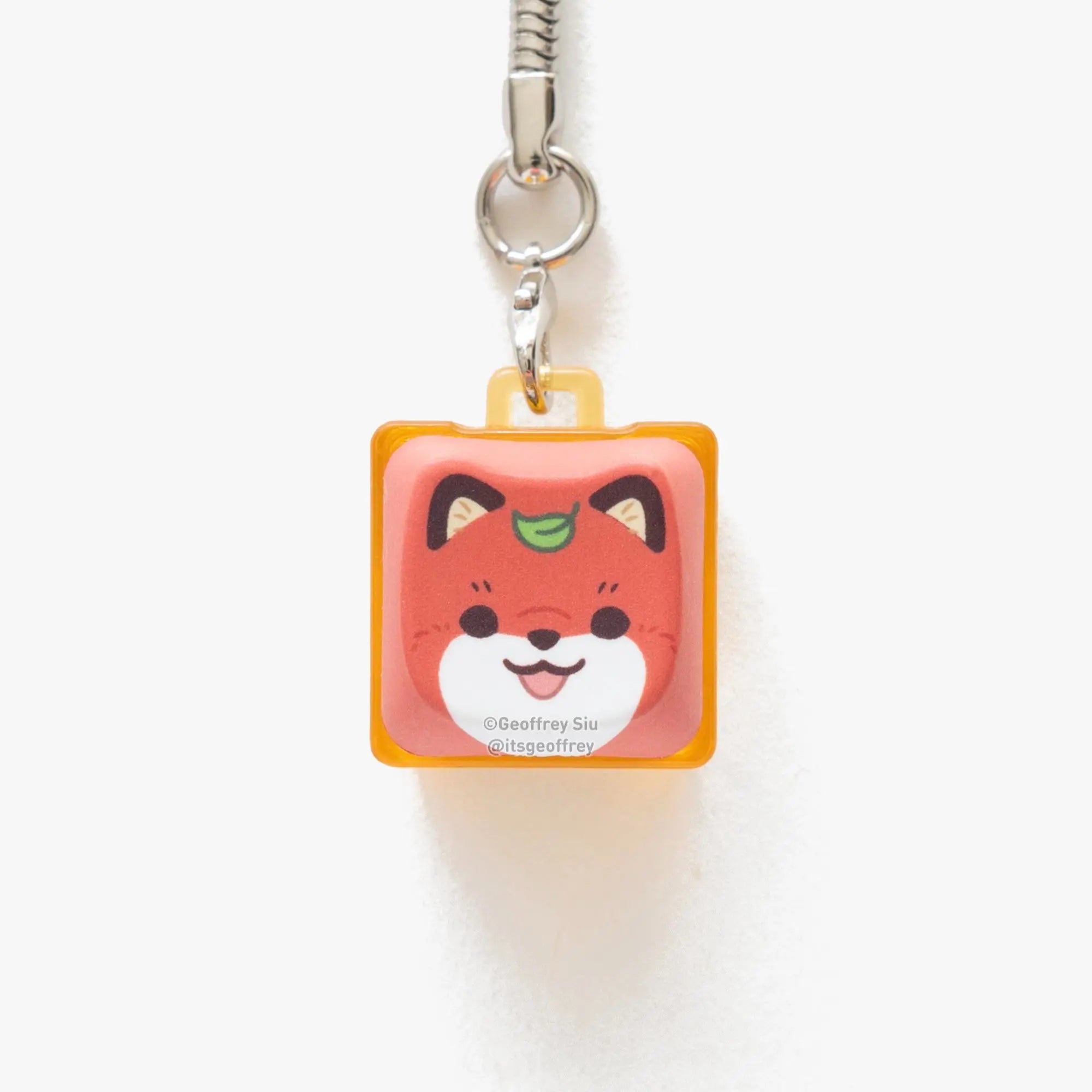 MAO Fox Clicky Keychains - MAO Profile Keycaps with Blue Gateron Switch & Bonus Tail Charm - Customizable Keychains for Keyboard Lovers