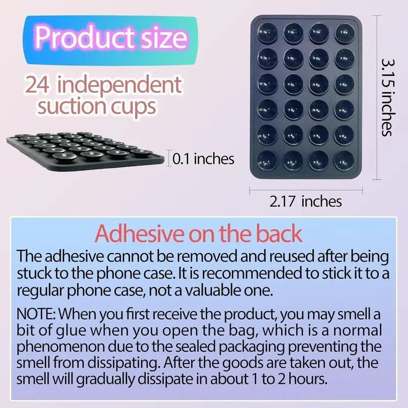 2PCS Silicone Suction Phone Case Mount,Non Slip Suction Cup Phone Mount,Hands-Free Phone Accessories Holder for Selfies and Videos,Silicon Adhesive Phone Stand Sticky for Cell Phone Christmas Gift Accessories