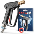 ® Short Pressure Washer Gun with Swivel - High Pressure Water Handle with 3/8" Male Plug and 1/4” Quick Connector Coupler - Power Washer Gun Compatible with Foam Cannon - Car Wash Foam Gun