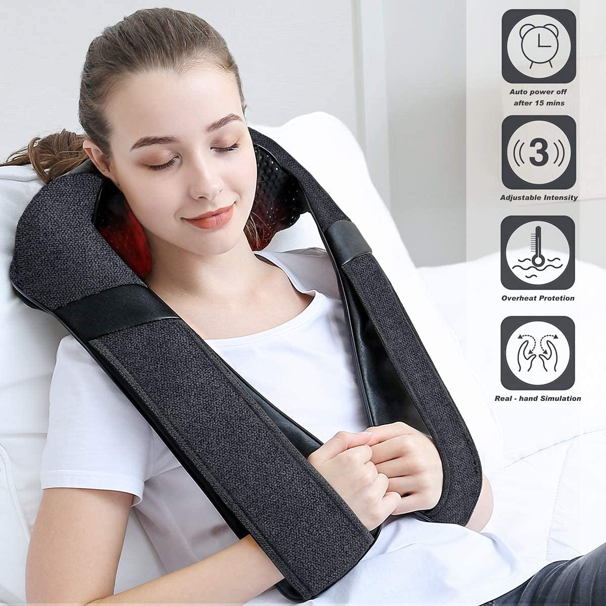 Fathers Day Dad Gifts for Husband Men, Neck Massager for Pain Relief Deep Tissue, Electric Shiatsu Shoulder & Back Massager with Heat, Mothers Day Gifts for Mom Wife Women Her (NOT Cordless)