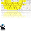 Basaltech K1-Series Wired 104-Key Full Sized Blue Switch Mechanical Keyboard with Backlit, Yellow Keys, and 12 Multimedia Keys for PC Gaming