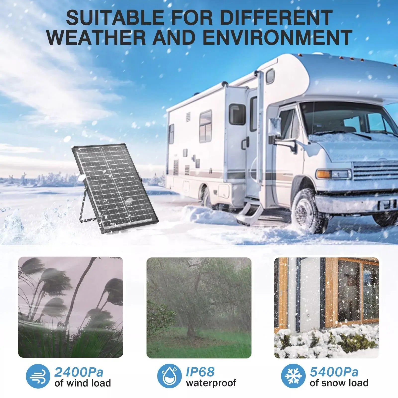 30W Dual-Sided Solar Panel Kit , Monocrystalline Solar Panel Trickle Charger, Suitable for Cars, Rvs, Boats, and Off-Grid Battery Charging, Includes Controller and Adjustable Mounting Brackets, Snow and Wind Resistant Design, Dealsforyoudays