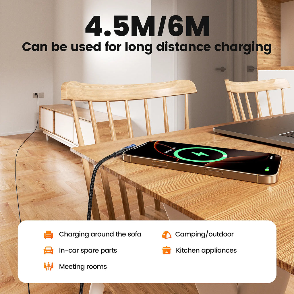 Toocki 15FT 60W USB C to USB C Right Angle Fast Charging Cable for Apple Iphone 15, Samsung Galaxy S24 S23 S22 A15, Ipad Pro/Air, Pixel 5/4 XL, One-Plus 8T, PS5