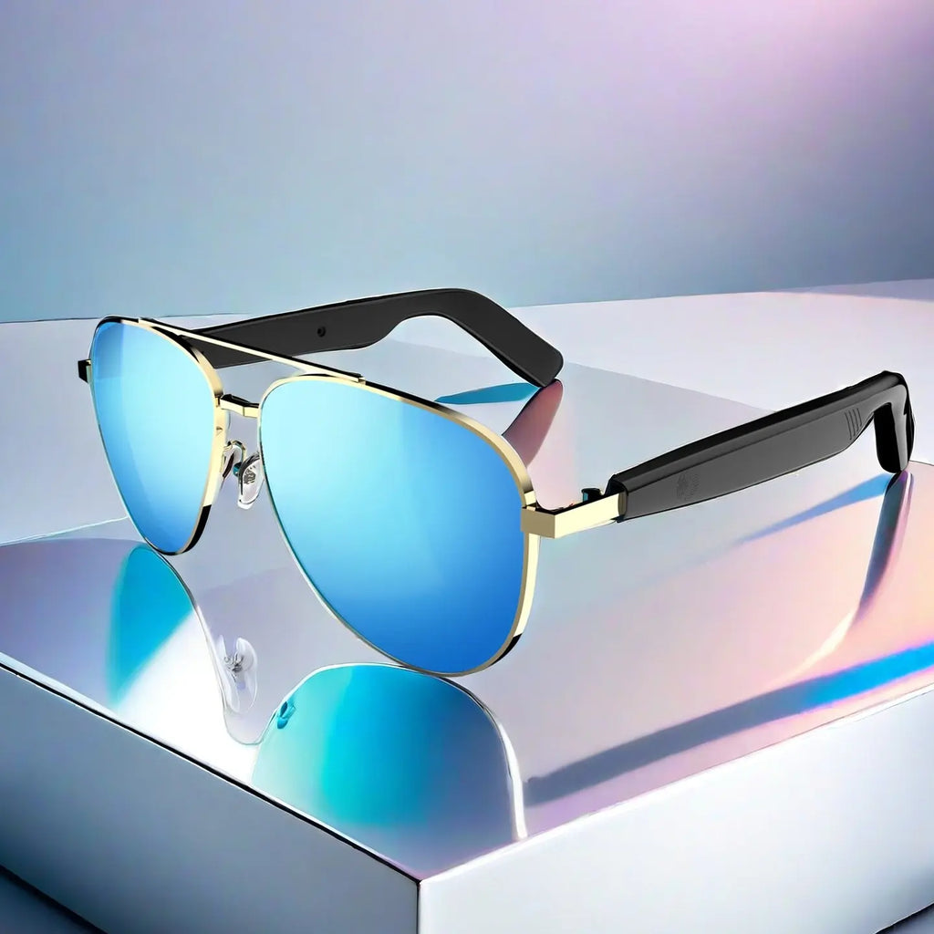 Multifunctional Smart Glasses, Touch Control Smart Sunglasses, Fashionable Bluetooth-Compatible Smart Glasses, Gift for Men & Women, Wearable, Wireless Smart Glasses, Wearable Tech Glasses
