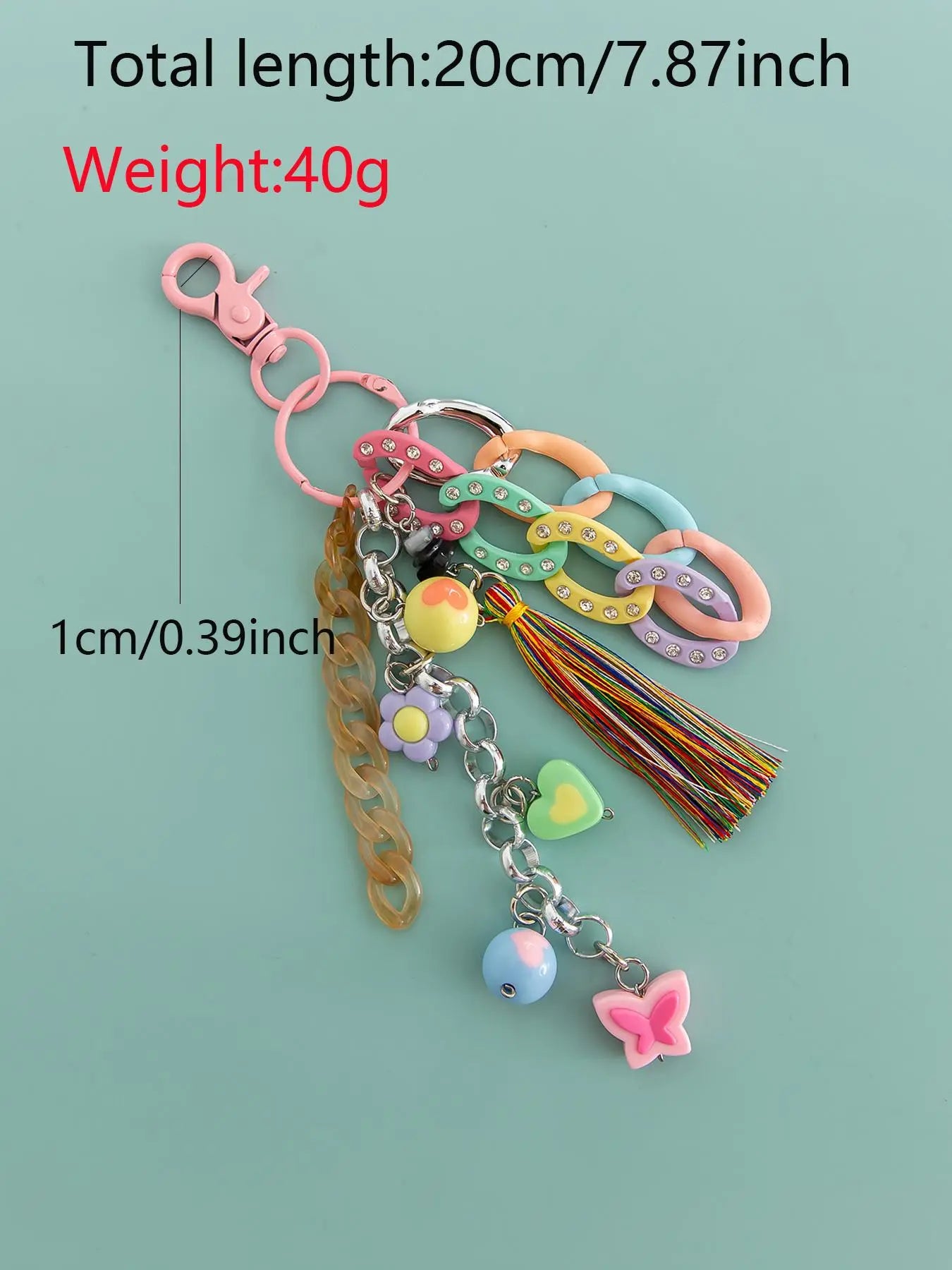 Cute Flower & Heart & Tassel & Chain Design Keychain, Floral Pattern Keychain, Keychain Wristlet Strap, Fashionable Phone Lanyard, Anti-Lost Phone Strap for Women & Girls, Mobile Phone Decoration Accessories, Cute Keychain Accessory