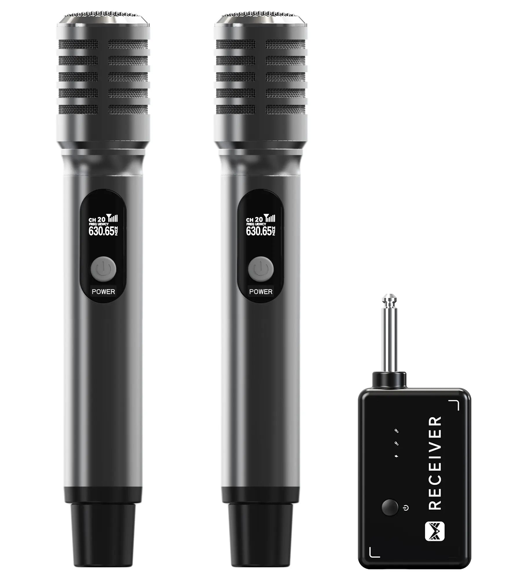 Wireless Microphones, Microphone with One-To-One Chip Connection and Rechargeable Receiver, 40H Duration, 200FT Range Receiving, Less Latency, Metal Construction Microphone for Singing Summerwins