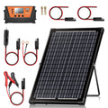30W Dual-Sided Solar Panel Kit , Monocrystalline Solar Panel Trickle Charger, Suitable for Cars, Rvs, Boats, and Off-Grid Battery Charging, Includes Controller and Adjustable Mounting Brackets, Snow and Wind Resistant Design, Dealsforyoudays