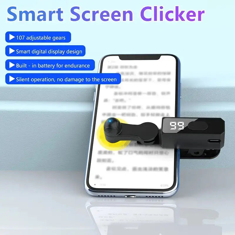 Rechargeable Automatic Mobile Game Trigger (2026 Model) - Built-In Battery, 99 Speed Settings, Smart Trigger for Gaming & Shopping Rewards, Black Smartphone Gaming Tech Accessory
