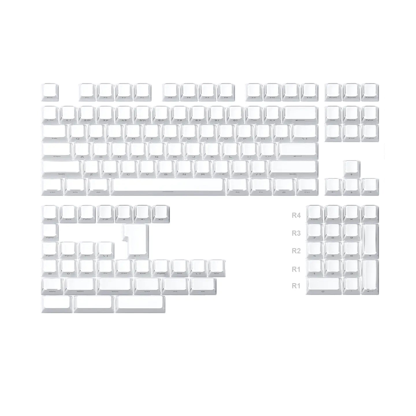 TITANNATION Crystal Jelly Translucent MDA Profile 136-Key Side Carving Keycap Set（Only Keycap, Not Include a Keyboard）