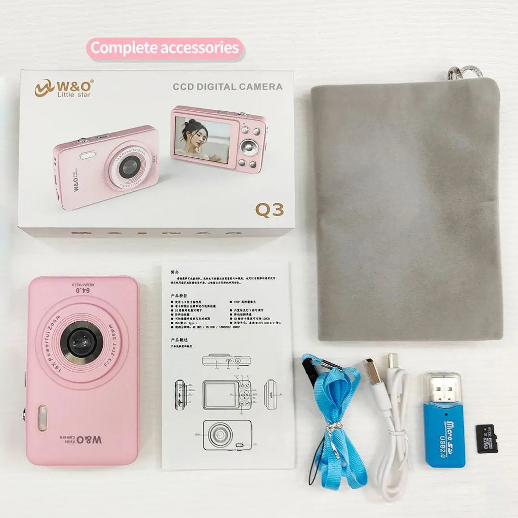 1080P Digital Camera with 32GB SD Card, 16X Optical Zoom, Portable Mini Camera, Point and Shoot Camera, Y2K Gifts