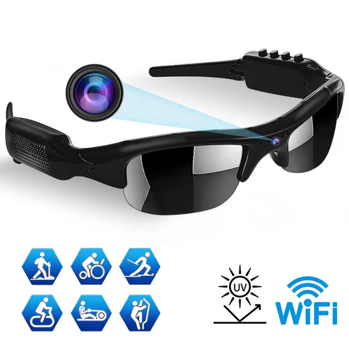 1080P Smart Camera Sunglasses, Wifi Video Recording Glasses, Smart Wireless Glasses, Multifunctional Smart Glasses, Long Battery , UV Protection Lens, Hands-Free Wearable Eyewear for Cycling, Running, Skiing and Travel