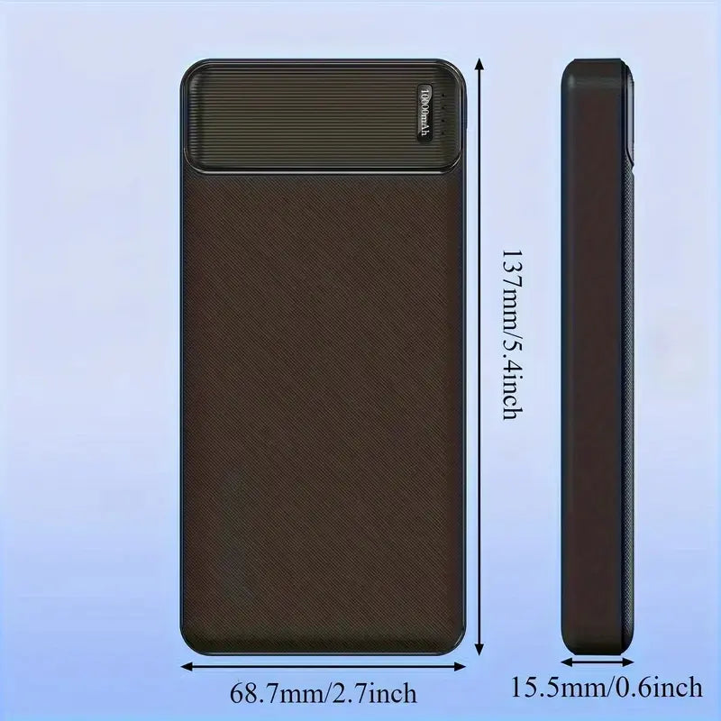 10000Mah USB-C In/Out Portable Power Bank with Dual Output for Heated Vests, Jackets, Iphone, Samsung, Android - Safe & Super Slim Design