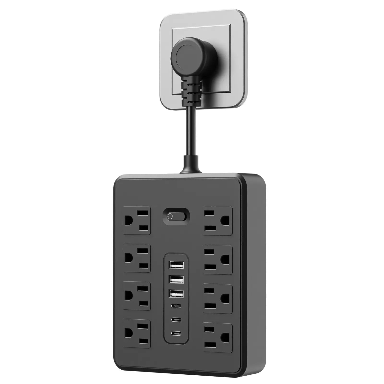 14-In-1 Multifunctional Power Strip with Switch & Surge Protection, Surge Protector Power Strips, Surge Protector Outlets with 8AC Outlets & 3 USB & 3 Type-C Ports Travel Charger Power Socket Extender Multiple Sockets