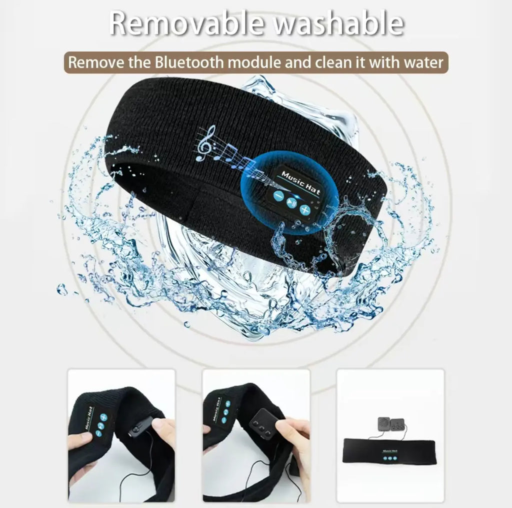 Sports Bluetooth Headband, Sleep Headphones Headband, -Sweat Absorbent & Breathable-Washable -Bluetooth One Click Link for Fitness and Exercise