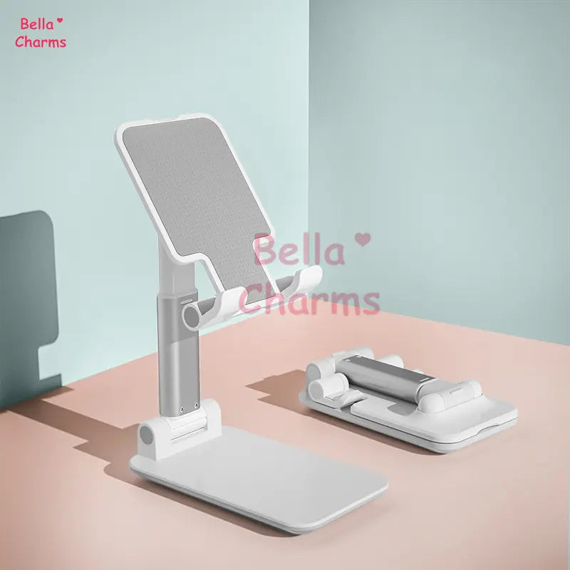 Foldable and Adjustable Cell Phone Stand – Universal Desk Phone Holder Compatible with Iphone and All Smartphones, Stable and Portable Design for Office, Home, and Travel, Ideal for Video Calls, Watching Movies, and Hands-Free Usage