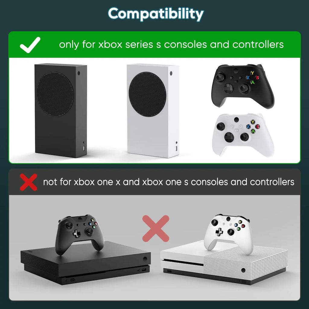 Cooling Fan Stand for Xbox Series S Console - Charging Station for Controller with RGB Light, MENEEA Cooler System&Fast Charger Accessories with 2* 1400Mah Rechargeable Batteries, Headphone Hook White Smartphone Box Controller Xbox Controller