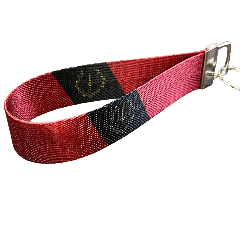 Black American Heritage Flag - Personalized Name Nylon Key Fob - Custom Wristlet Keychain