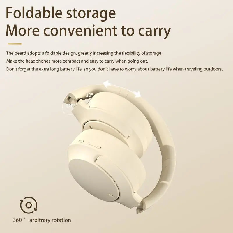 Noise Cancelling Headphone for Fall, Summer Wireless Over-Ear Headset with Long Standby, Bluetooth-Compatible Headphones for PC, Gaming, Sports, Travel, Electronic Audio, Wireless Earphones Silent Party Ipx5 Active Noise Canceling Headset Waterproof Hesd