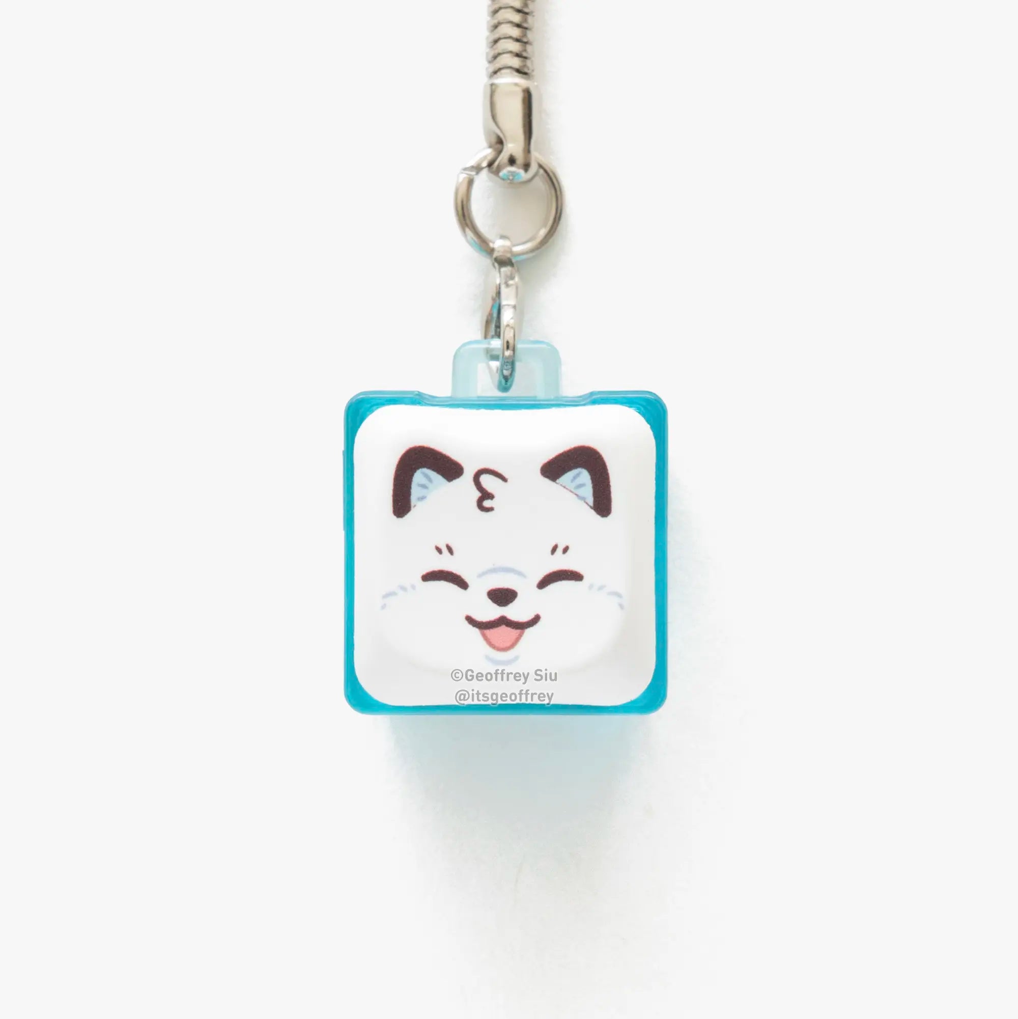 MAO Fox Clicky Keychains - MAO Profile Keycaps with Blue Gateron Switch & Bonus Tail Charm - Customizable Keychains for Keyboard Lovers