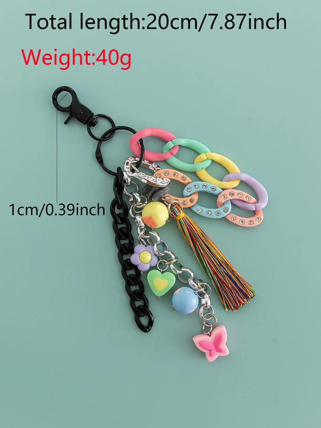 Cute Flower & Heart & Tassel & Chain Design Keychain, Floral Pattern Keychain, Keychain Wristlet Strap, Fashionable Phone Lanyard, Anti-Lost Phone Strap for Women & Girls, Mobile Phone Decoration Accessories, Cute Keychain Accessory