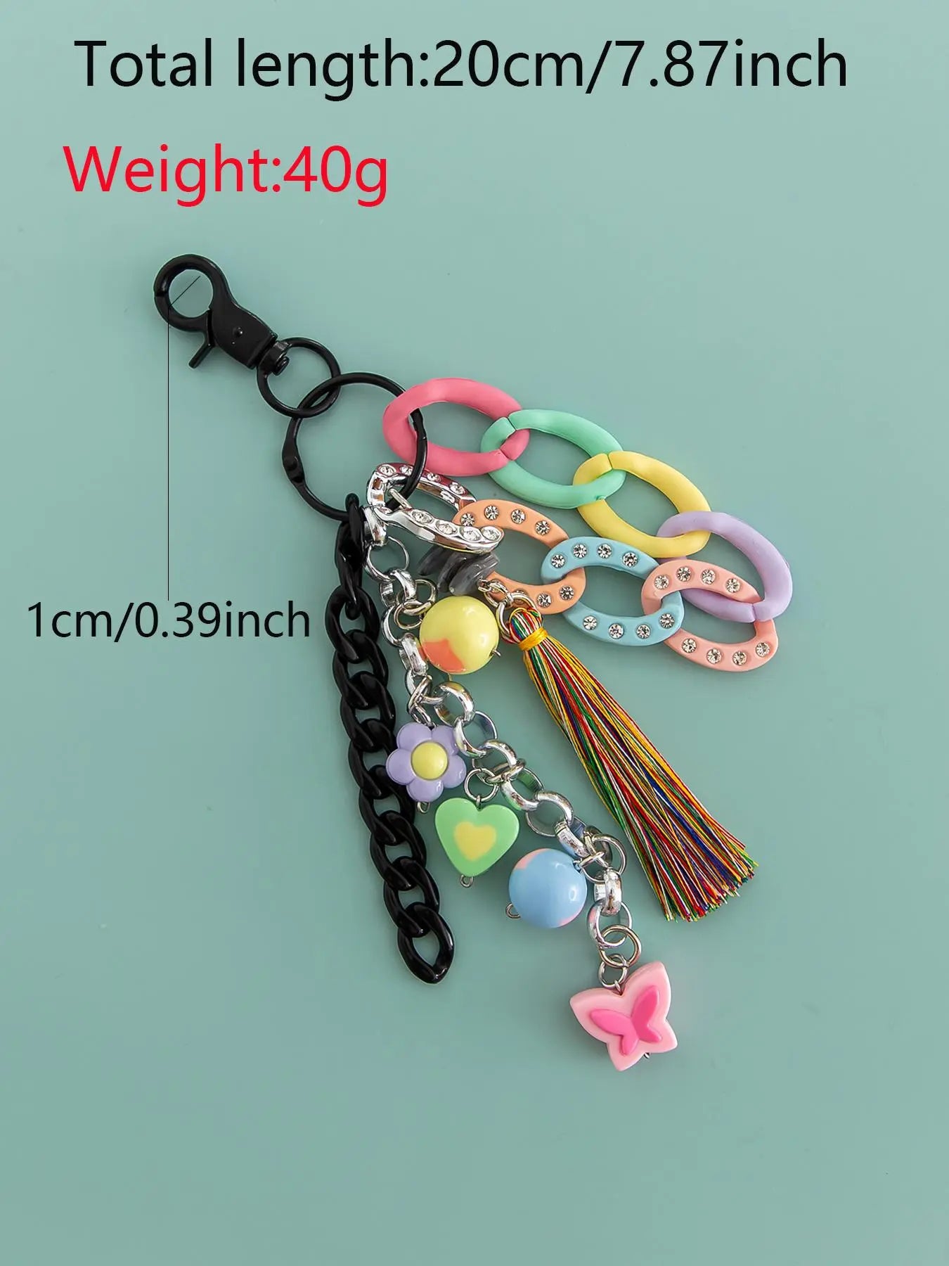 Cute Flower & Heart & Tassel & Chain Design Keychain, Floral Pattern Keychain, Keychain Wristlet Strap, Fashionable Phone Lanyard, Anti-Lost Phone Strap for Women & Girls, Mobile Phone Decoration Accessories, Cute Keychain Accessory