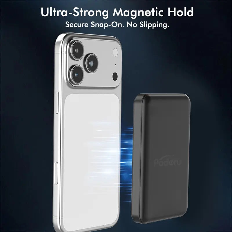 Podoru 10000Mah Magnetic Power Bank for Magsafe, 15W Wireless Portable Charger with LED Display, 20W PD USB-C Fast Charging, Battery Pack for Iphone 17/16/15/14/13/12 Series