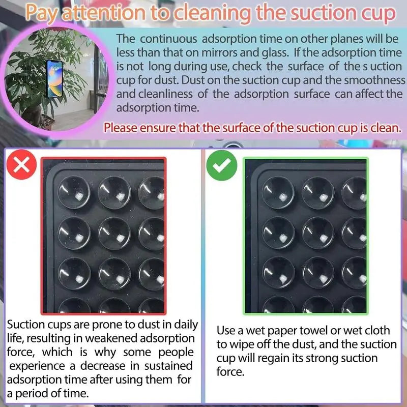 2PCS Silicone Suction Phone Case Mount,Non Slip Suction Cup Phone Mount,Hands-Free Phone Accessories Holder for Selfies and Videos,Silicon Adhesive Phone Stand Sticky for Cell Phone Christmas Gift Accessories