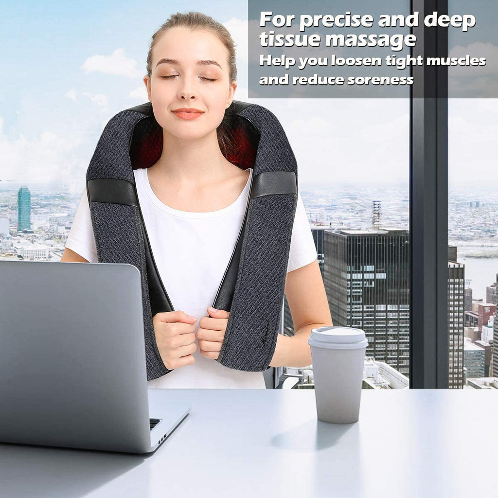 Fathers Day Dad Gifts for Husband Men, Neck Massager for Pain Relief Deep Tissue, Electric Shiatsu Shoulder & Back Massager with Heat, Mothers Day Gifts for Mom Wife Women Her (NOT Cordless)