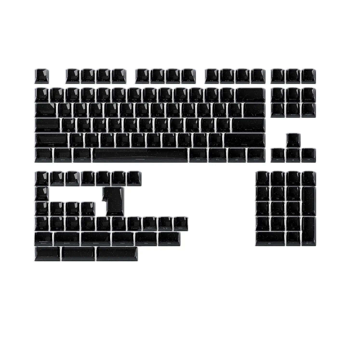 TITANNATION Crystal Jelly Translucent MDA Profile 136-Key Side Carving Keycap Set（Only Keycap, Not Include a Keyboard）