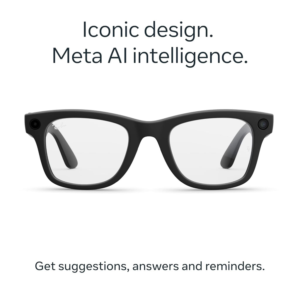 Meta Ray-Ban Wayfarer (Gen 2) - Matte Black, Clear Lenses