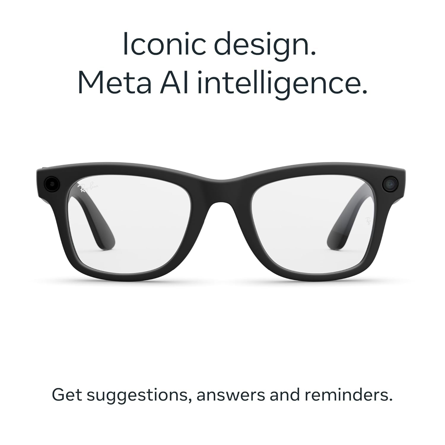 Meta Ray-Ban Wayfarer (Gen 2) - Matte Black, Clear Lenses