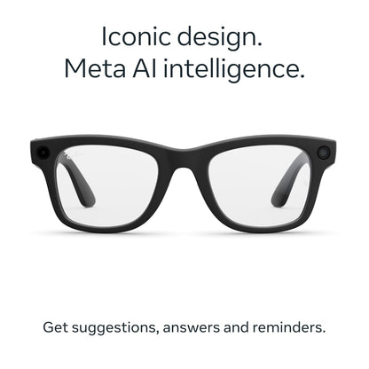 Meta Ray-Ban Wayfarer (Gen 2) - Matte Black, Clear Lenses
