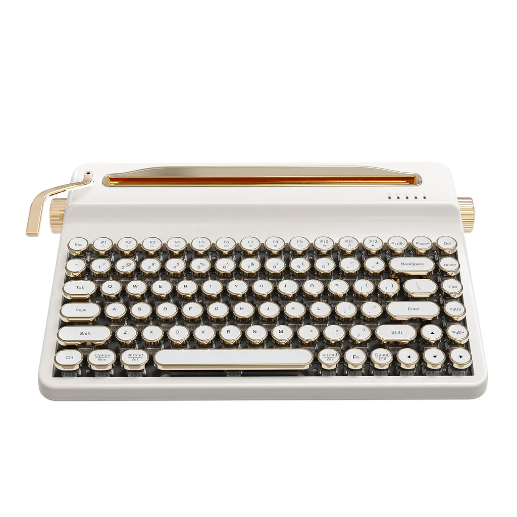 YUNZII QL75 Wireless Typewriter Hot Swap Retro Mechanical Keyboard, Punk round Keycaps, RGB Backlit QMK/VIA Programmable, Multi-Device Keyboard with 2.4Ghz/Type-C/Bt5.0