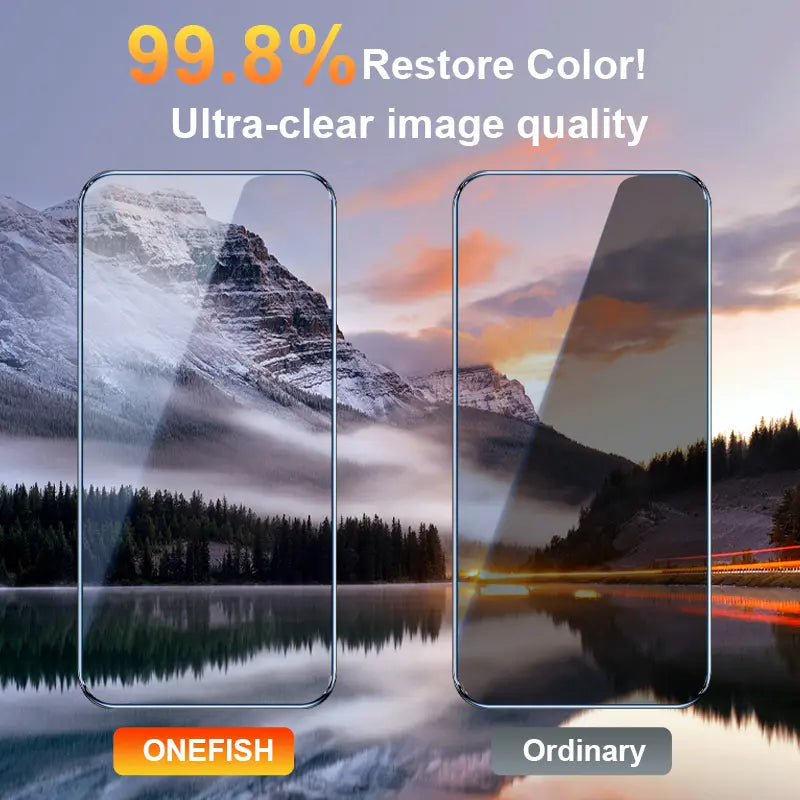 One Fish 2-Pack Screen Protector for Iphone17Promax/Iphone 17PRO, Samsung, and Google–Crystal Clear, Scratch-Resistant, Ultra-Smooth Touch, Privacy Protection, Circular Polarized Eye Protection, Easy Installation
